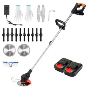 Desbrozadora Cortacésped Inalámbrica 42V (2x21V) 18000 RPM con 2 Baterías y Kit Completo