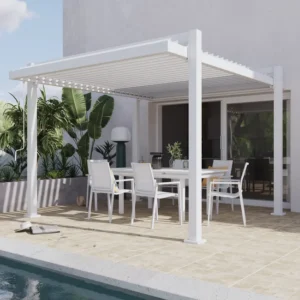 NATERIAL Pérgola Bioclimática Odyssea Aluminio 320x358 cm Blanca Autoportante